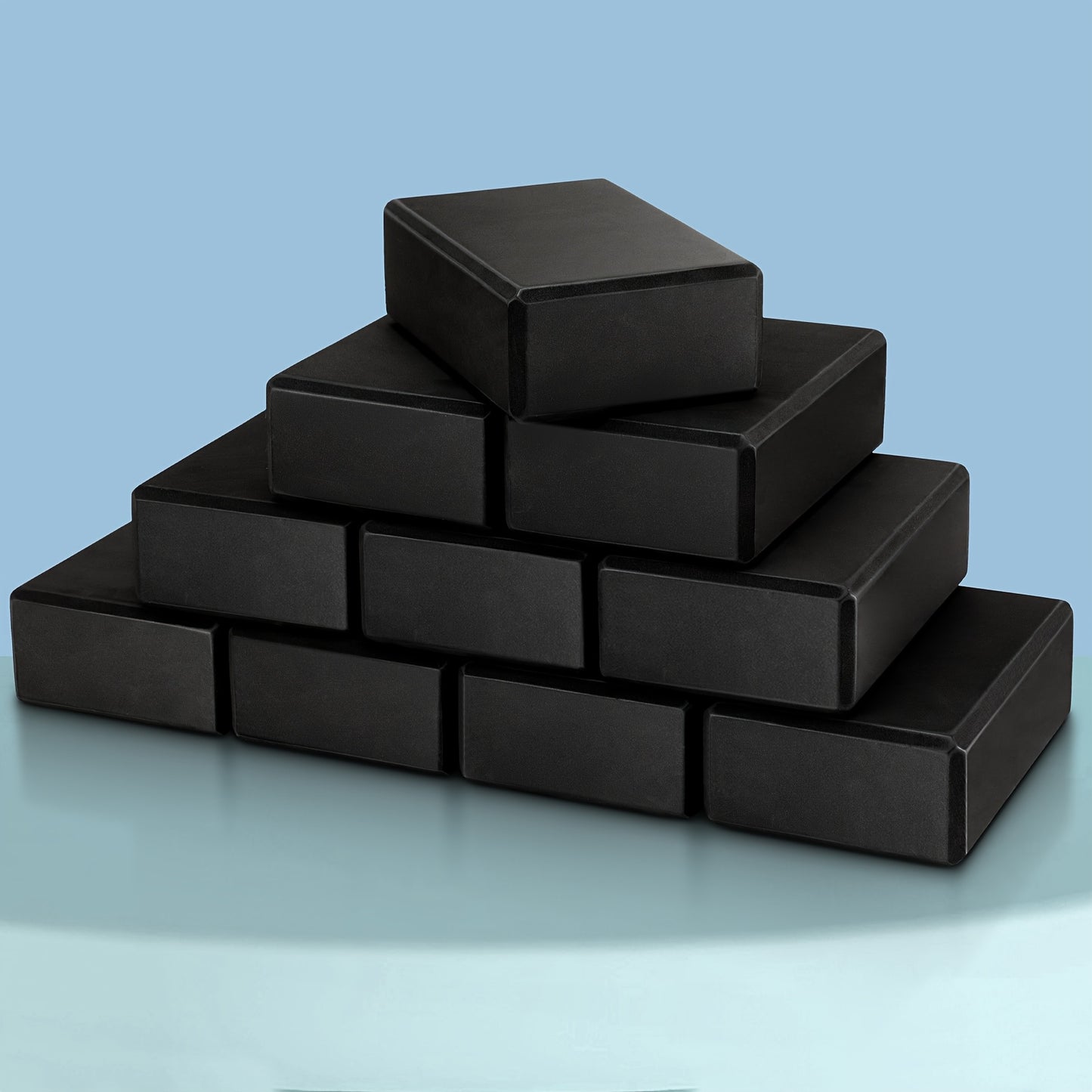 10pcs OUTUS Foam EVA Yoga Blocks - Lightweight Non-Slip Supportive Yoga Blocks for Pilates, Stretching & Meditation, Bulk Yoga Prop with Textured Surface & Solid Black, Yoga Accessories for Women & Men, Yoga Accessories, Pila