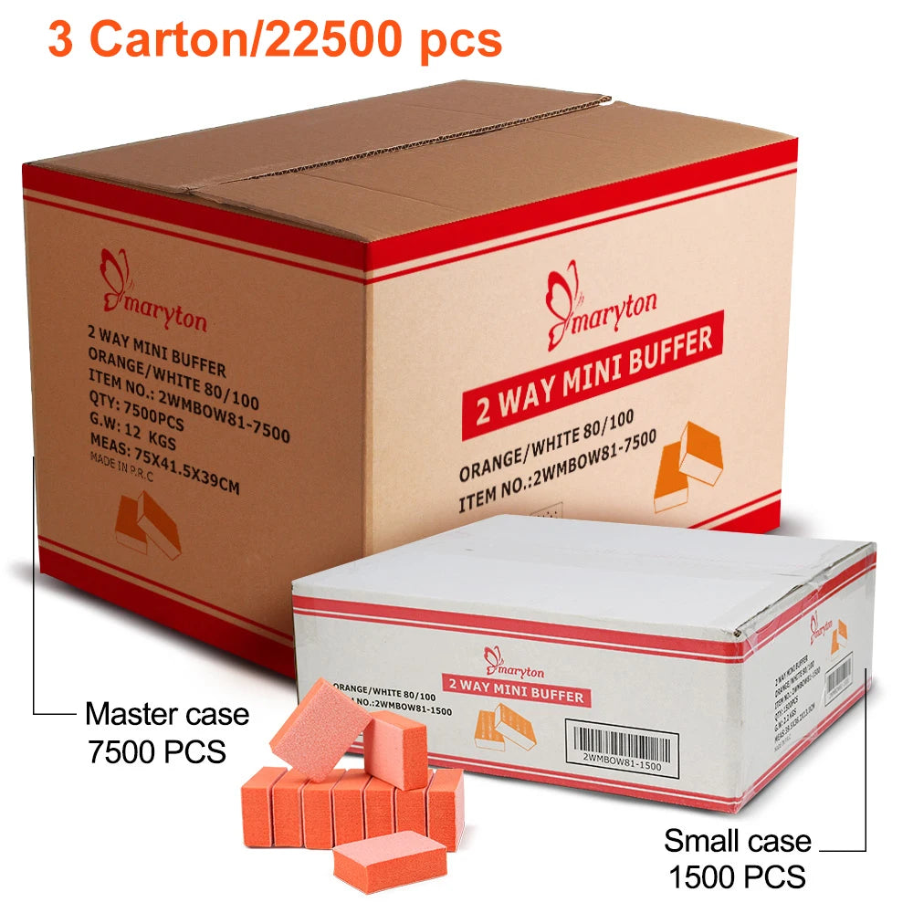 7500 Pcs Mini Nail Buffer Block Sponge File Polisher Manicure Set Orange 80/100 Grit