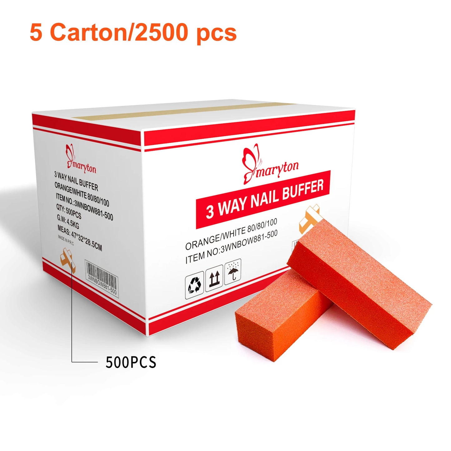 500 Pcs Sponge Nail File Buffer Block for Manicure and Pedicure Polishing