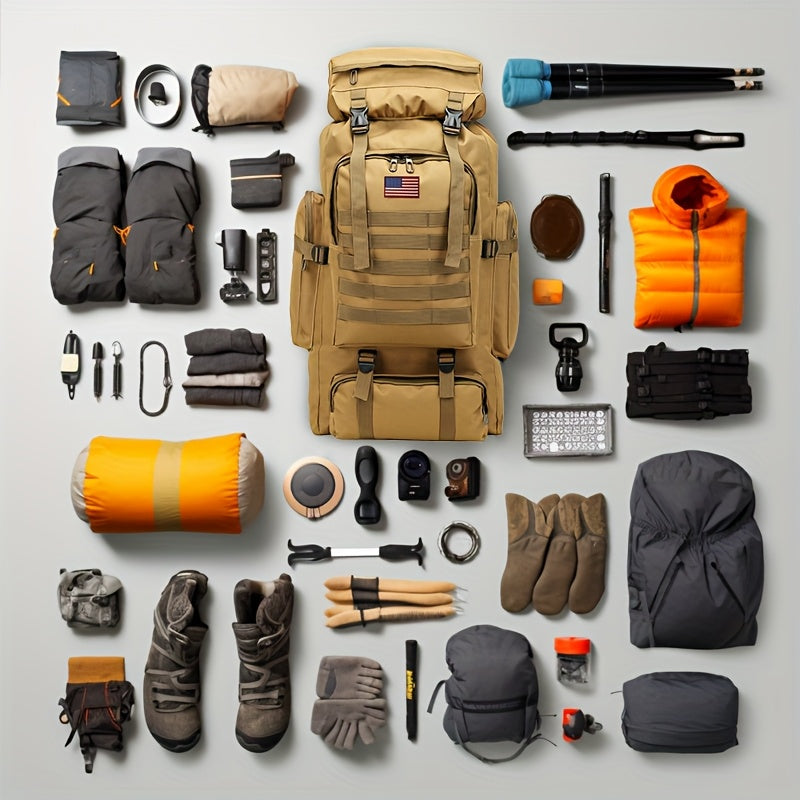 21.13 Gallon Large Capacity 2 Piece Set Unisex Tactical Camo Molle Backpack Multipurpose Hiking Climbing Rucksack for Outdoor Trekking Camping and Daily Use Durable and Waterproof Adjustable Shoulder Strap Rucksack