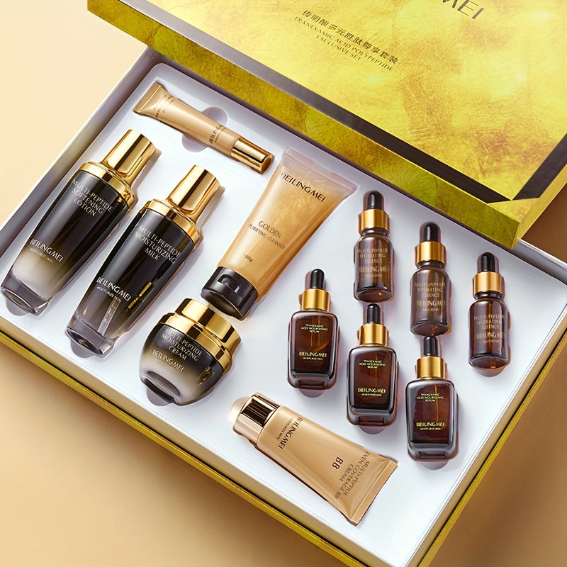 12pcs Skincare Set for Women, Rich in Hexapeptide & Snail Slime - Hydrating & Moisturizing Facial Light Beige Care Kit - Suitable for All Light Beige Types, 1 Set