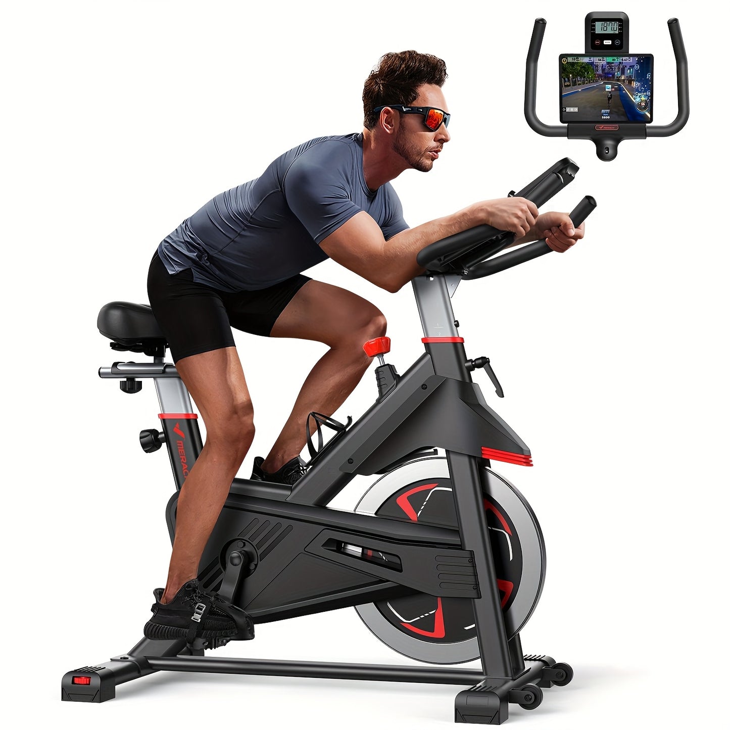 Heavy Duty Magnetic Exercise Bike with App Indoor Cycling Bike 350 lbs Capacity 40 lbs Flywheel Magnetic Resistance Non Slip Platform Home Gym Stationary Bike for Spinning Cycling Strength Training Ideal Gift