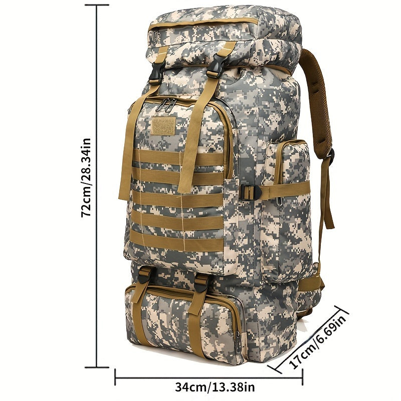 21.13 Gallon Large Capacity 2 Piece Set Unisex Tactical Camo Molle Backpack Multipurpose Hiking Climbing Rucksack for Outdoor Trekking Camping and Daily Use Durable and Waterproof Adjustable Shoulder Strap Rucksack