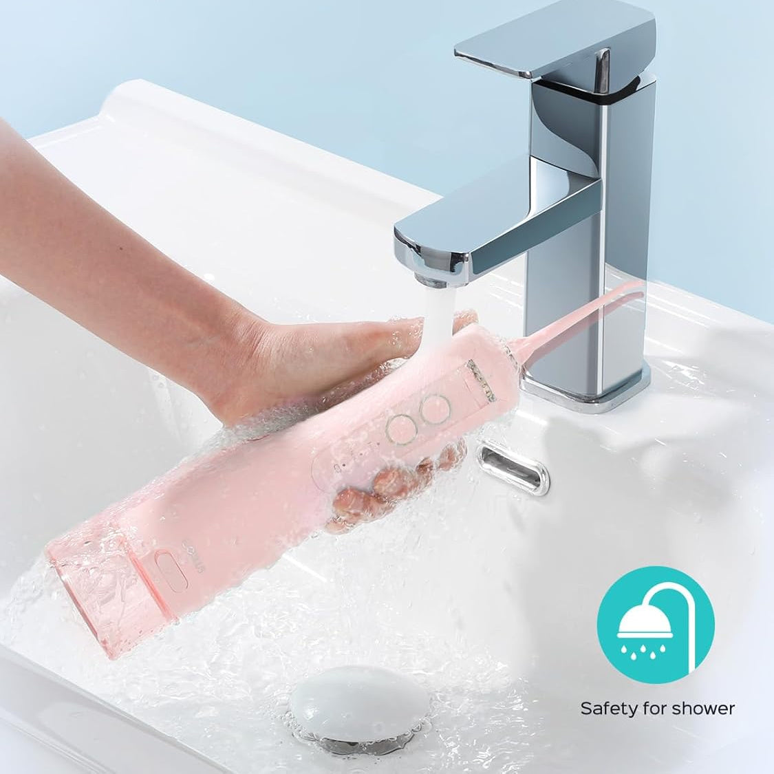 Coslus Water Dental Flosser Teeth Pick Portable Cordless Rechargeable Oral Irrigator 10 Settings 300oz Large Reservoir Electric Flossing Cleaner for Deep Cleaning Gum Health USB Charging Pink