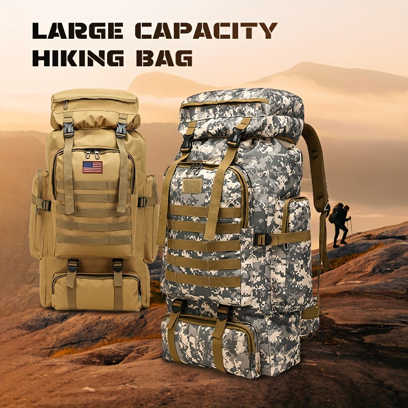 21.13 Gallon Large Capacity 2 Piece Set Unisex Tactical Camo Molle Backpack Multipurpose Hiking Climbing Rucksack for Outdoor Trekking Camping and Daily Use Durable and Waterproof Adjustable Shoulder Strap Rucksack