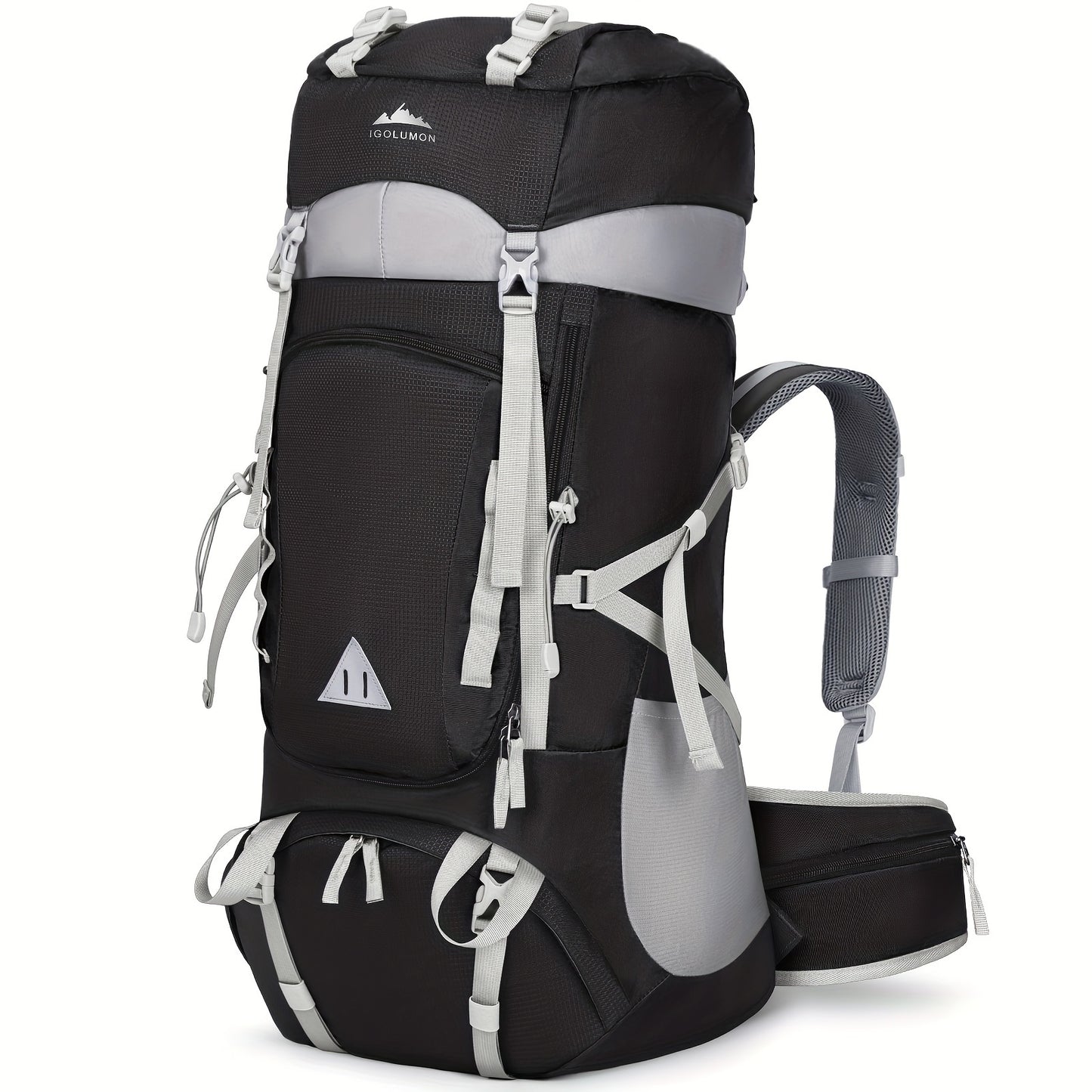 IGOLUMON 15.85 Gallon Waterproof Hiking and Camping Backpack with Rain Cover Lightweight Large Capacity Backpack Adjustable Straps Multiple Compartments Durable Polyester for Outdoor Travel Men and Women Camping Gear