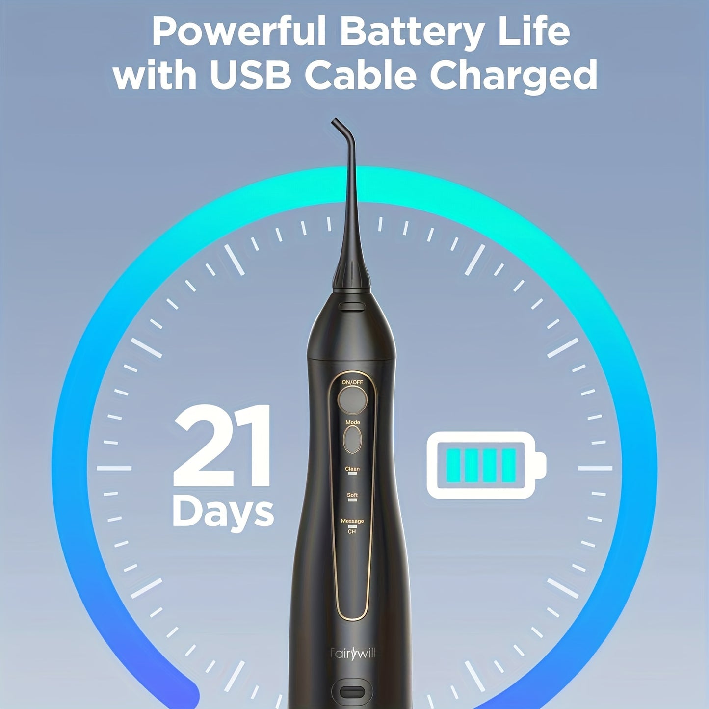 Fairywill Water Flosser And Electric Toothbrush Set With 4 Brush Heads And 7 Jet Tips For Christmas Gift