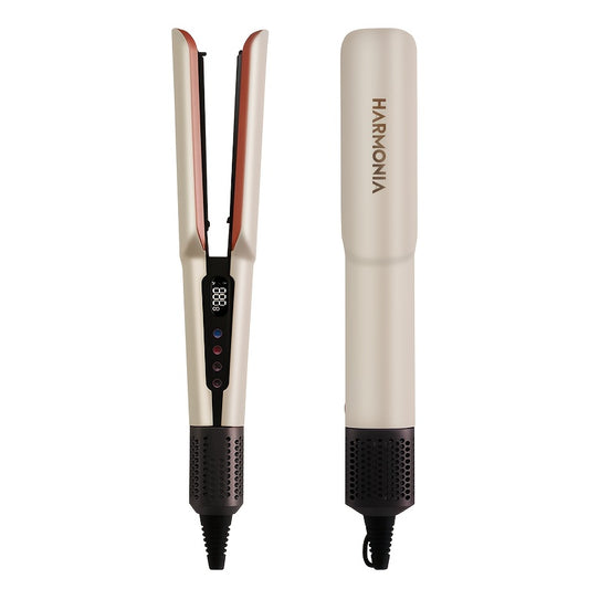 2-in-1 Hair Dryer and Flat Iron with High-Speed Airflow Instant Heating Customizable Temperature LCD Display and Auto Shut-Off for All Hair Types
