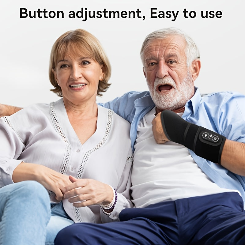 Cordless Wrist And Hand Heating Pad With 3000mAh Rechargeable Battery USB Powered Adjustable 3 Heat And 3 Vibration Settings Black With Red Accents Perfect Gift For Christmas Mother’s Day Father’s Day And Thanksgiving