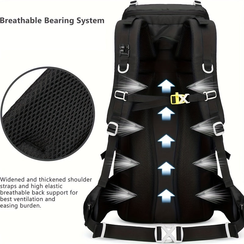 13.21 Gallon Hiking Backpack for Men Camping Backpack with Rain Cover Lightweight Travel Backpack 11.89 Gallon Plus 5 Liter