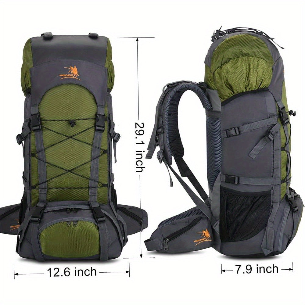 15.85 Gallon Internal Frame Hiking Camping Backpack with Rain Cover Large Outdoor Travel Daypack Rucksack