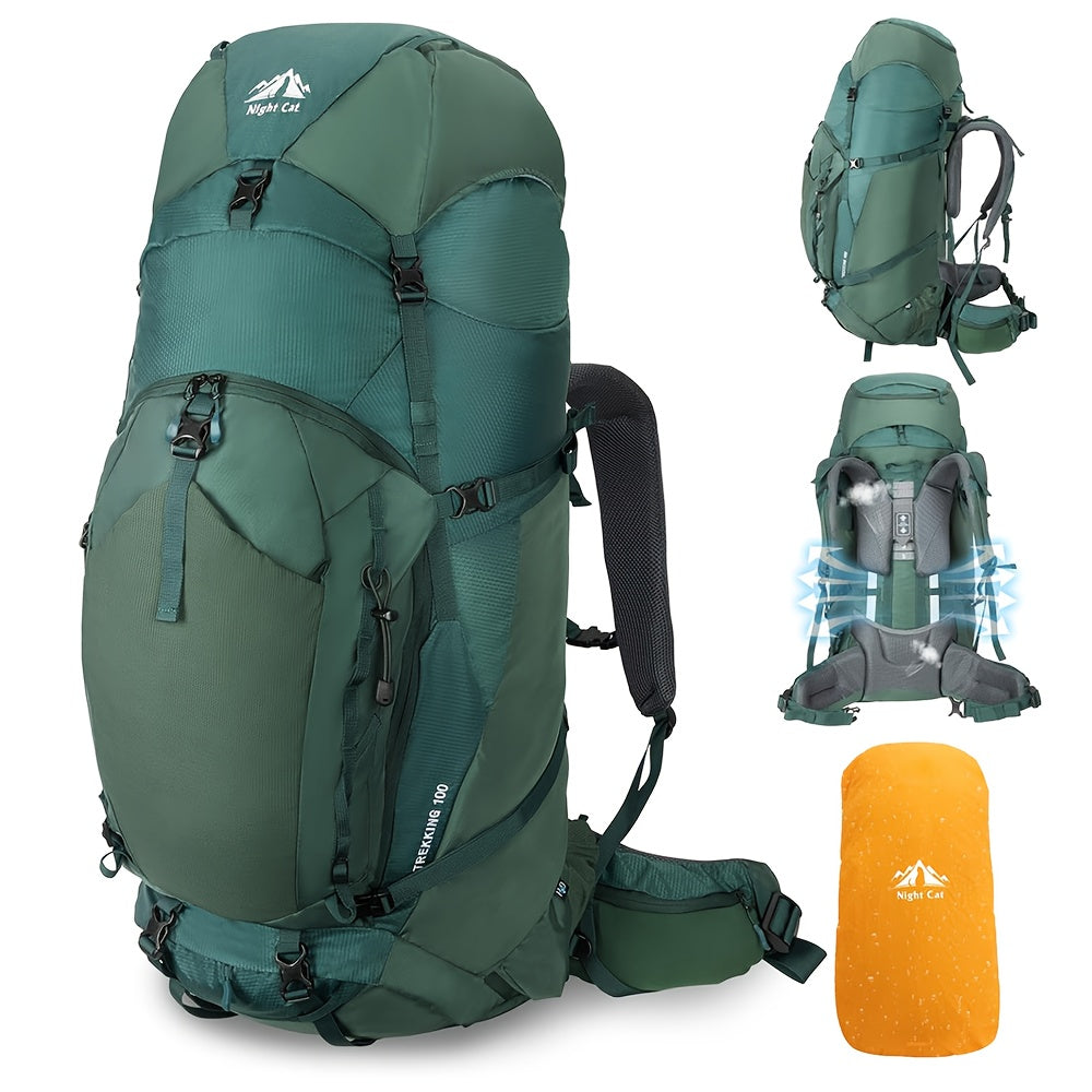 Night Cat Internal Frame Hiking Backpack Large Camping Backpack for Men and Women with Rain Cover 26 Liters