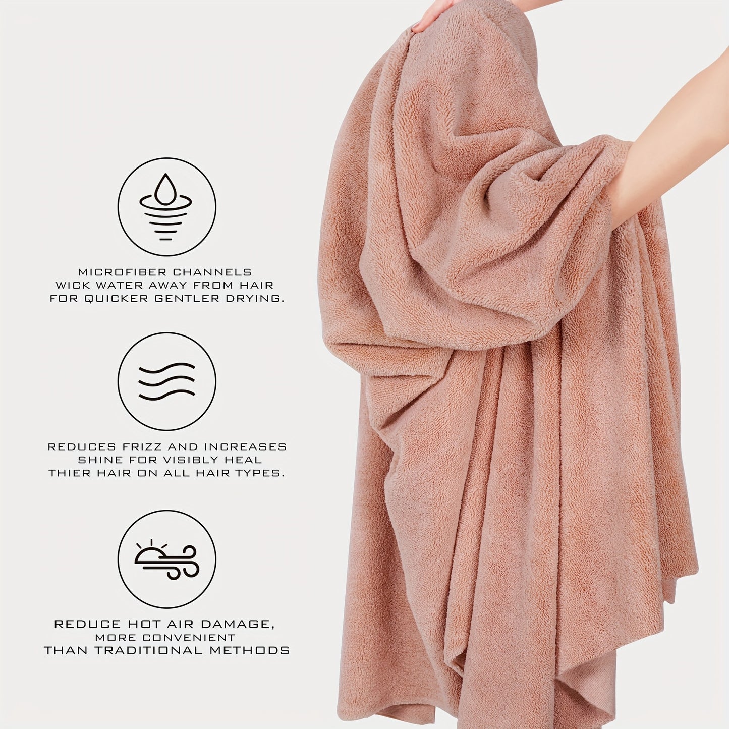 6 Pack Microfiber Hair Towel Wrap For Women Ultra Absorbent Twist Hair Turban Drying Cap For Curly Long Thick Hair