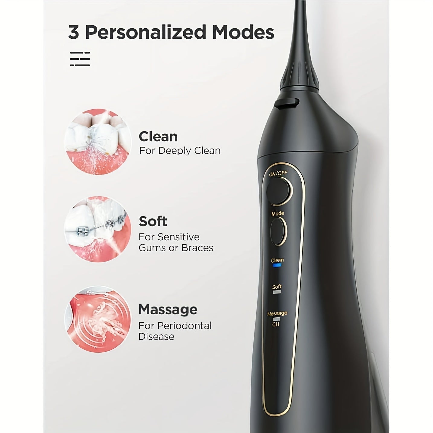 Fairywill Water Flosser and Electric Toothbrush Combo for Braces and Bridges Care Black