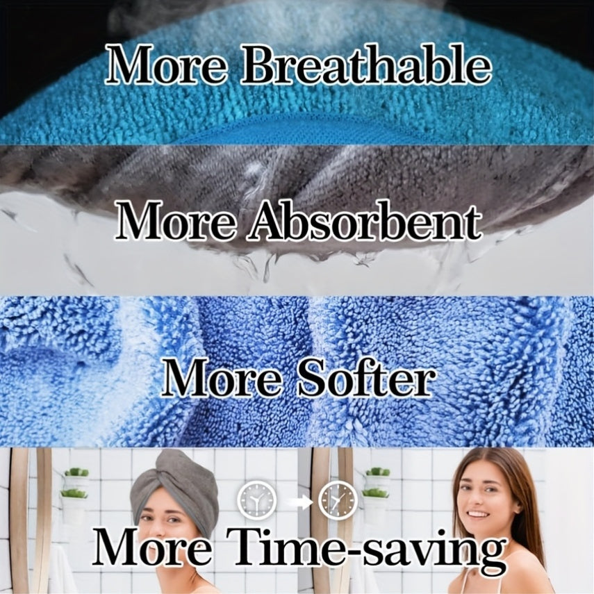 6 Pack Microfiber Hair Towel Wrap For Women Ultra Absorbent Twist Hair Turban Drying Cap For Curly Long Thick Hair