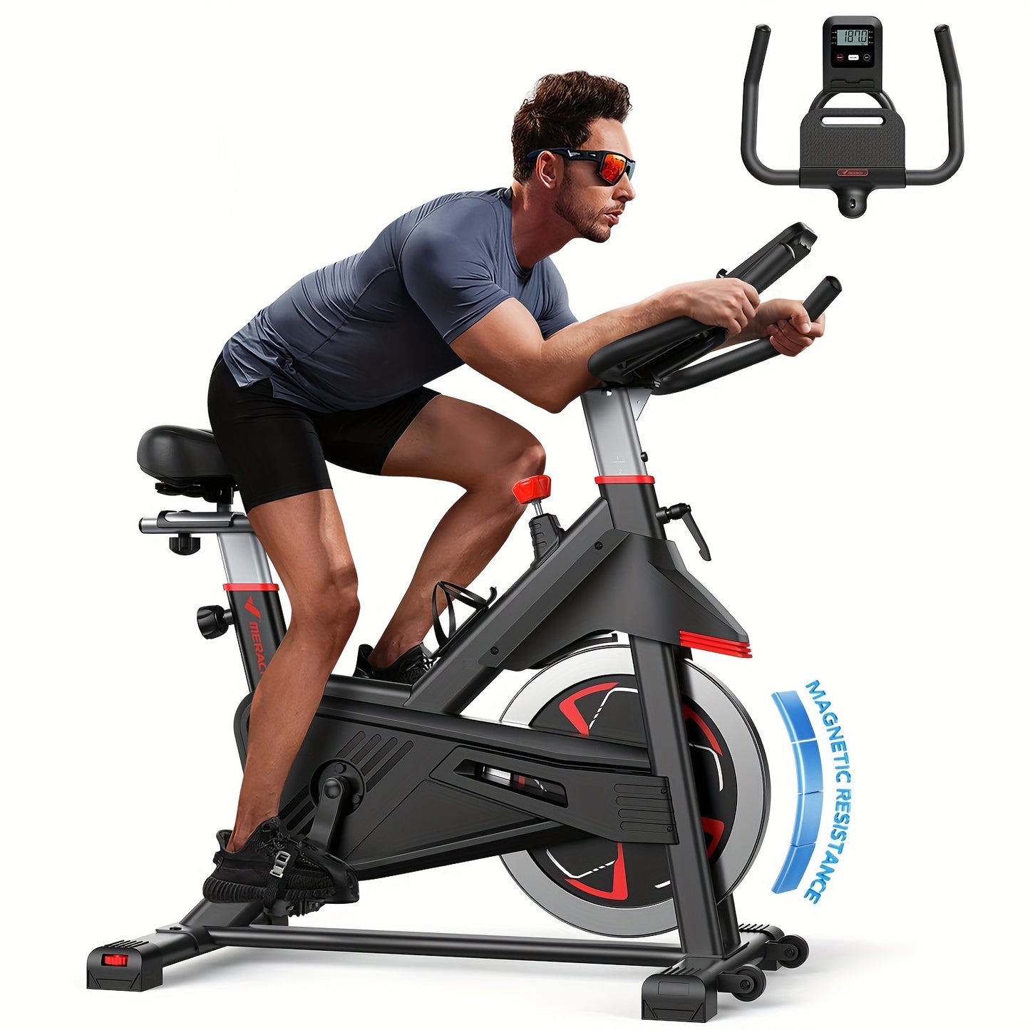 Heavy Duty Magnetic Exercise Bike with App Indoor Cycling Bike 350 lbs Capacity 40 lbs Flywheel Magnetic Resistance Non Slip Platform Home Gym Stationary Bike for Spinning Cycling Strength Training Ideal Gift