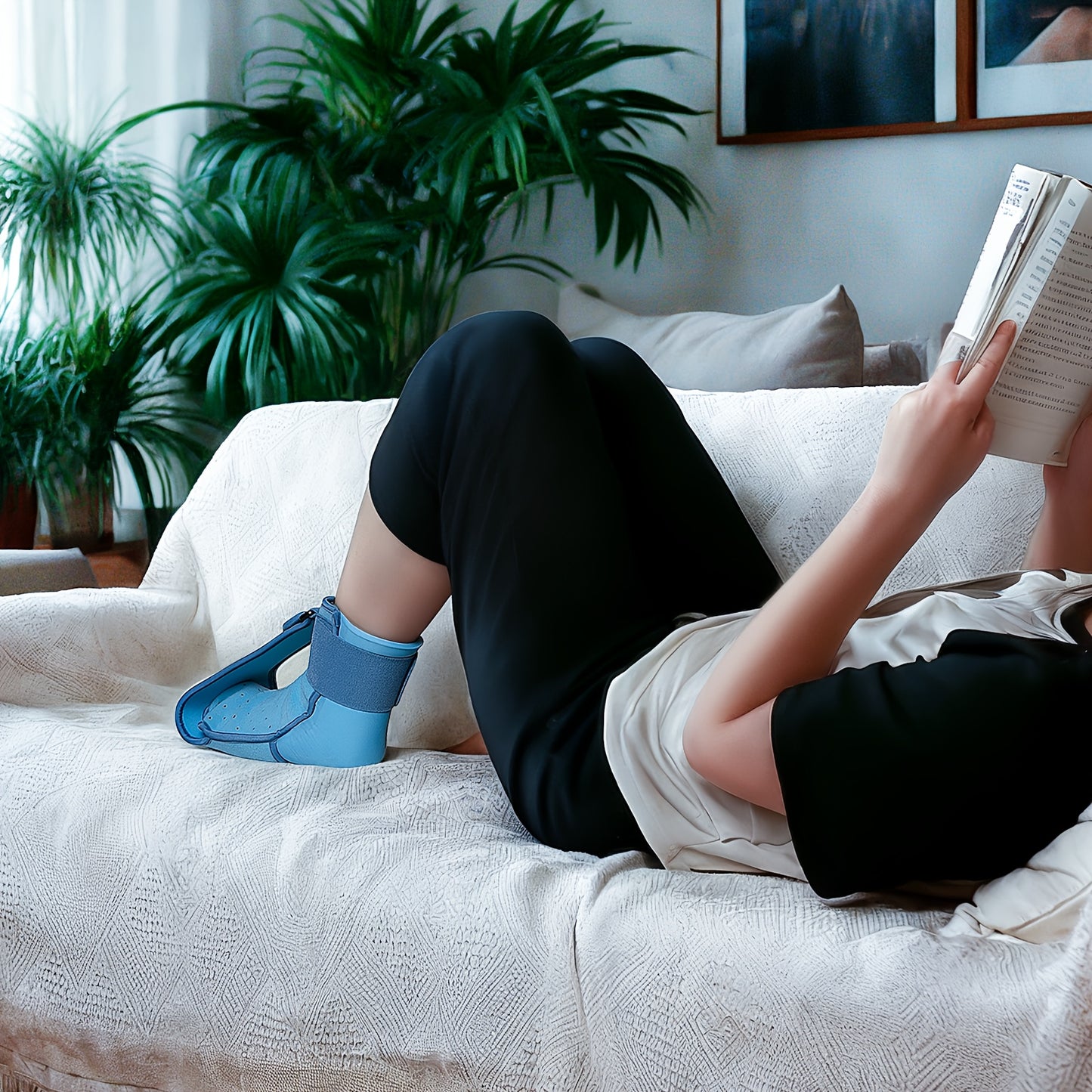 Adjustable Night Splint with Ice Pack Wrap Breathable Ergonomic Design for Heel Running and Walking Support Grade Brace for Men and Women Secure Fit Durable Construction Active Lifestyle