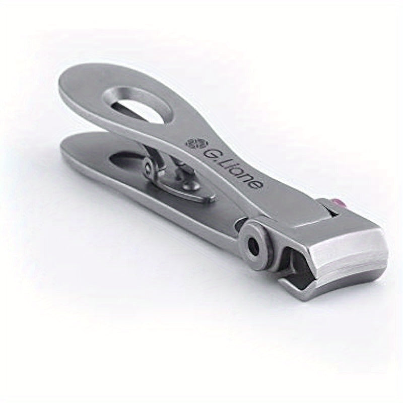 G Liane Stainless Steel Nail Clippers with 15 Millimeter Wide Jaw Opening Grade Blades for Thick Nails Anti Slip Ergonomic Handle and Portable Case Salon Quality Toenail and Fingernail Cutter for Men and Women