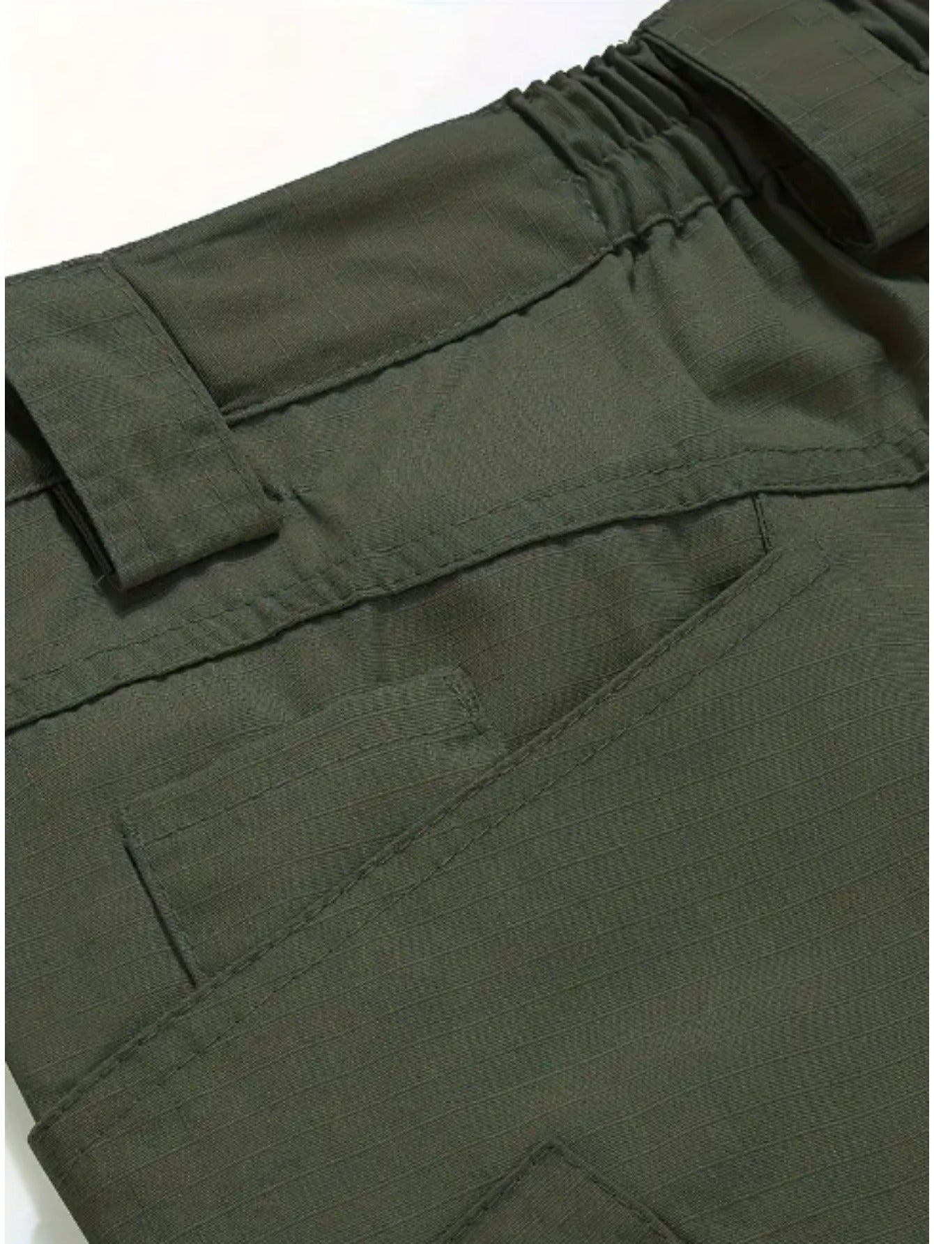 4PCS Comfy Outdoor Mountaineering Cargo Pants for Men Solid Color Drawstring Waist Casual Style Breathable Fabric