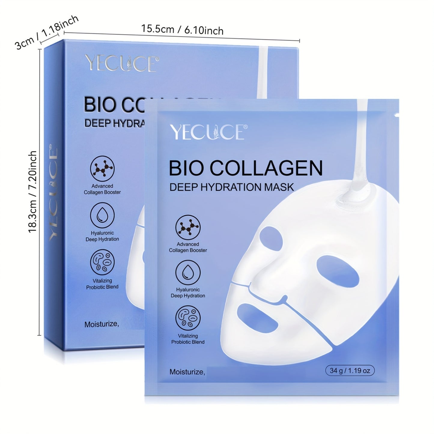 18 Pieces Collagen Mask Deep Moisturizing Formula for All Skin Types