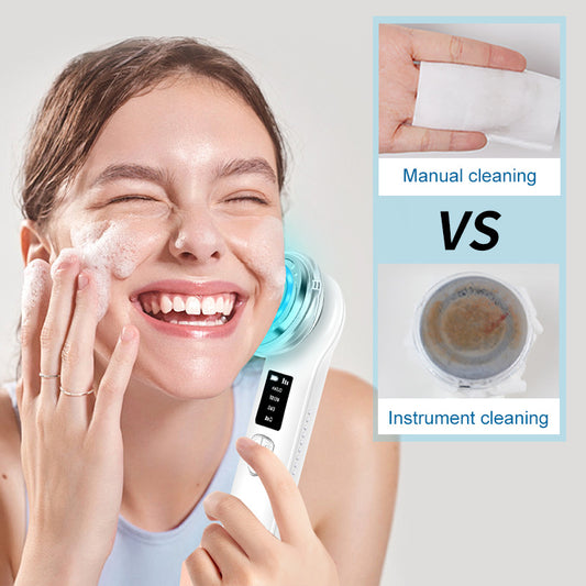 Light Therapy Face Scrubber Exfoliator 3 in 1 Deep Cleaning Tool Unclogs Pores Removes Blackheads Gentle on Skin