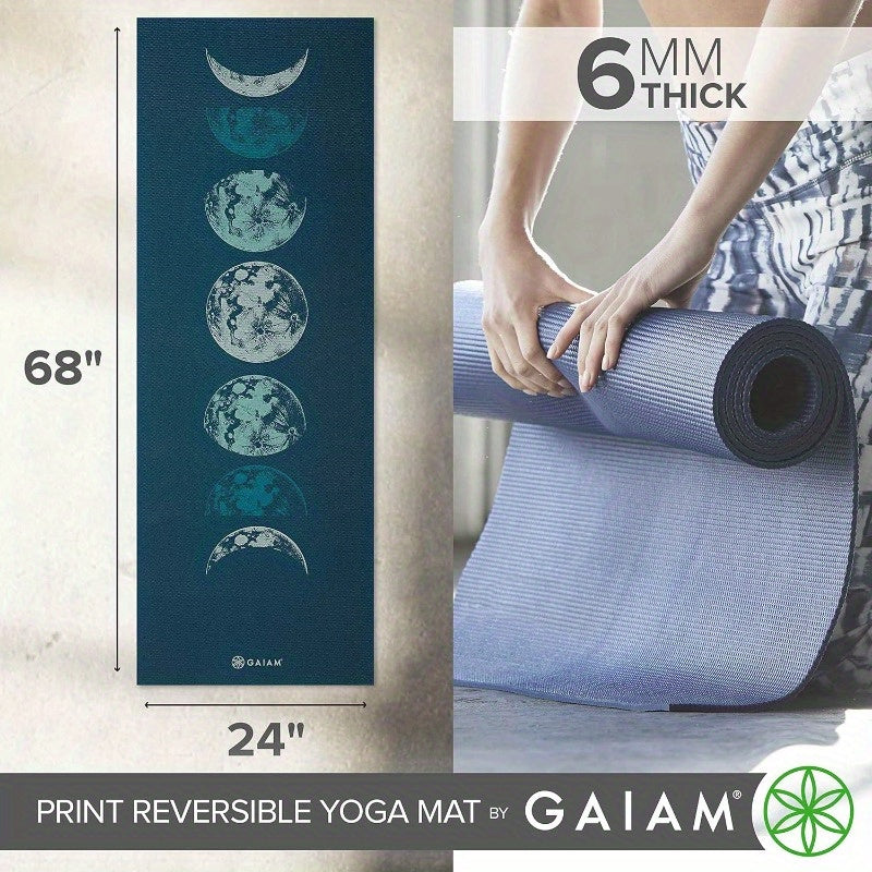 Extra Thick 6mm Heavy-Duty Yoga Mat - Non-Slip Grip, Reversible Workout Mat with Cushioned Surface for Pilates, Yoga, Home Gym - Non-Toxic PVC Flooring (68x24 Inches) - Ideal for Beginners & Pros, Yoga Mat Extra Thick, Pilate