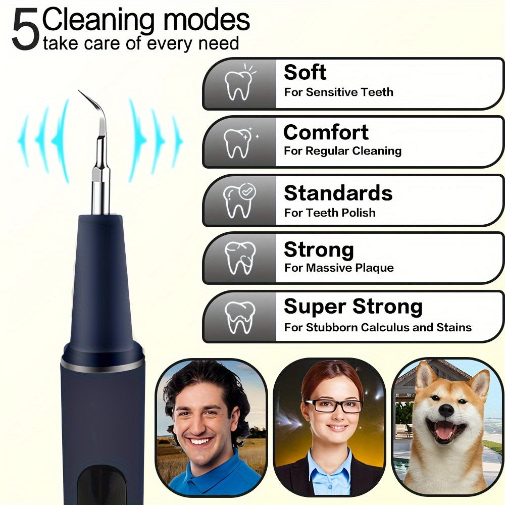 Valentines Day Electric Flosser Teeth Cleaner with 3 Replacement Heads and 5 Modes LED Light for Deep Cleaning Family Couples and Travel