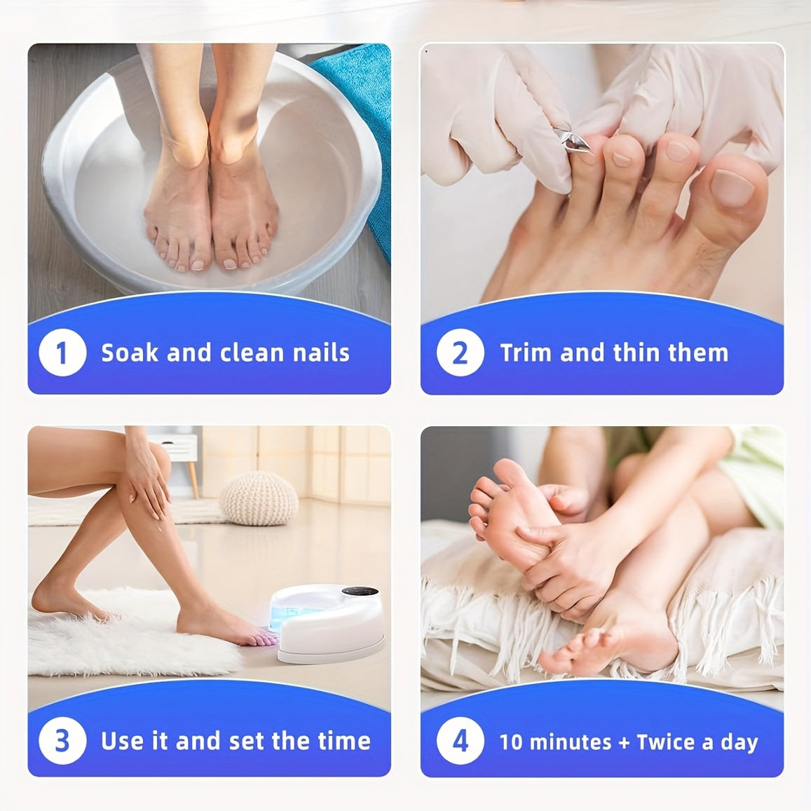 KTS Nail Fungus Cleaning Light Device for Discolored Thickened Toenails Home Treatment for Fingernails Toenails