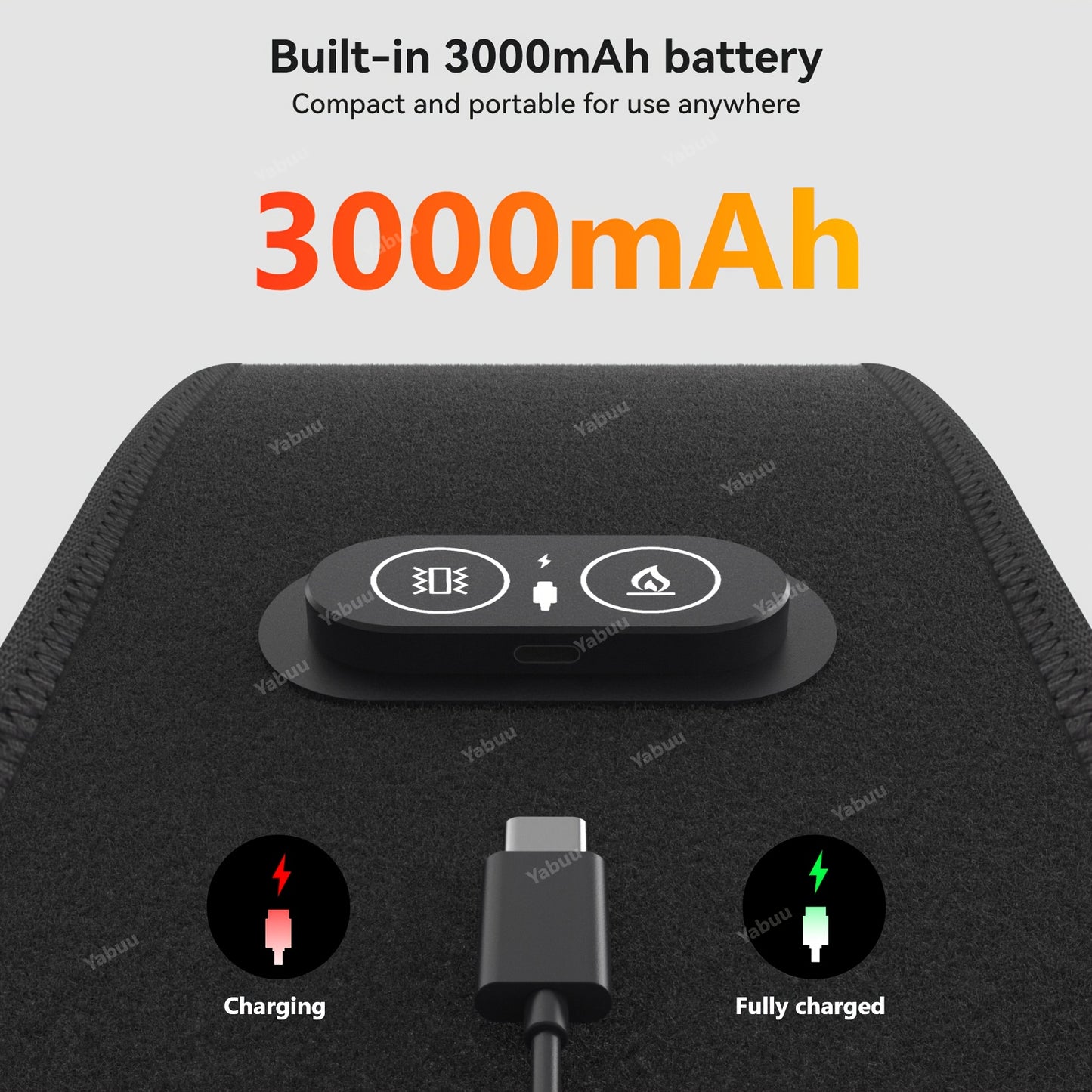 Cordless Wrist And Hand Heating Pad With 3000mAh Rechargeable Battery USB Powered Adjustable 3 Heat And 3 Vibration Settings Black With Red Accents Perfect Gift For Christmas Mother’s Day Father’s Day And Thanksgiving