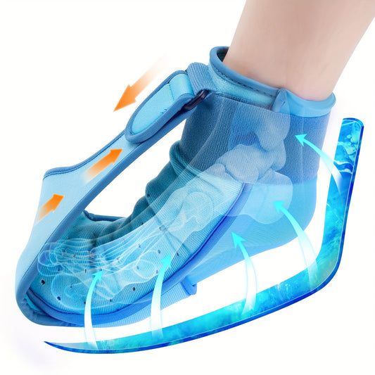 Adjustable Night Splint with Ice Pack Wrap Breathable Ergonomic Design for Heel Running and Walking Support Grade Brace for Men and Women Secure Fit Durable Construction Active Lifestyle