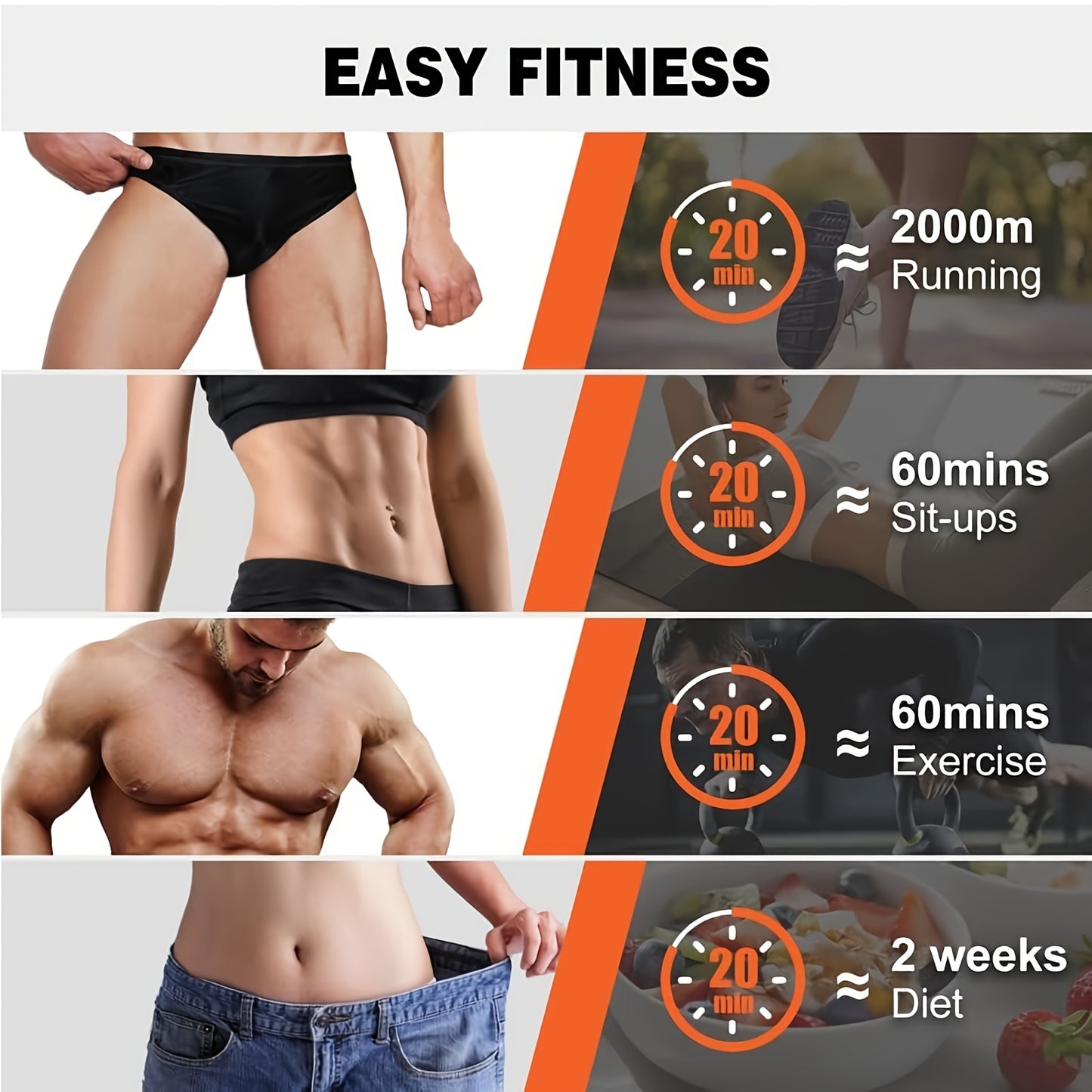 Rechargeable EMS Muscle Stimulator Fitness Belt Abdominal Muscle Machine for Men and Women Full Body Relaxation and Fitness Suitable for Home and Travel