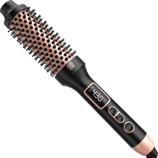 Thermal Brush For Blowout Look 1.5 Inch Heated Round Brush With 10 Temperature Control Hot Brush Styler Dual Voltage For Travel