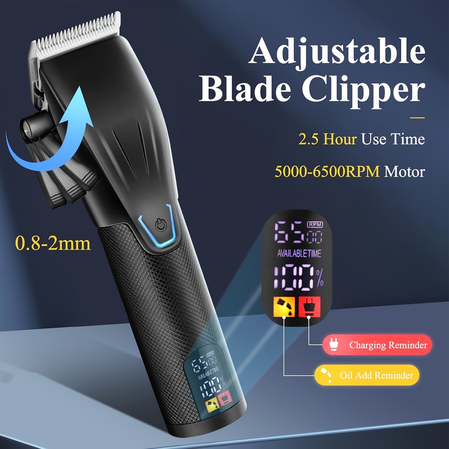 Professional Cordless Hair Clippers and Beard Trimmer Set for Men Golden Finish with LCD Display USB Rechargeable Includes Multiple Comb Attachments Ideal for Home Grooming and Barber Use