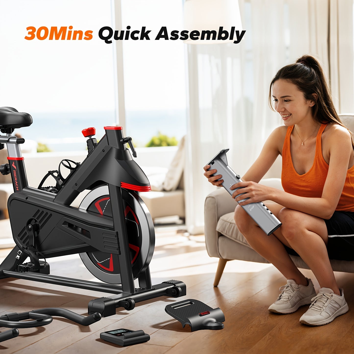 Heavy Duty Magnetic Exercise Bike with App Indoor Cycling Bike 350 lbs Capacity 40 lbs Flywheel Magnetic Resistance Non Slip Platform Home Gym Stationary Bike for Spinning Cycling Strength Training Ideal Gift
