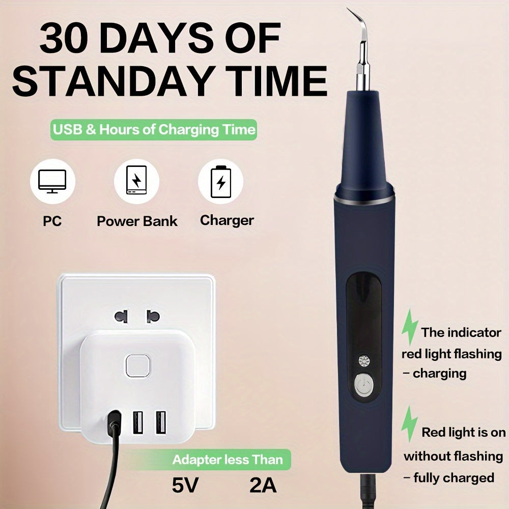 Valentines Day Electric Flosser Teeth Cleaner with 3 Replacement Heads and 5 Modes LED Light for Deep Cleaning Family Couples and Travel