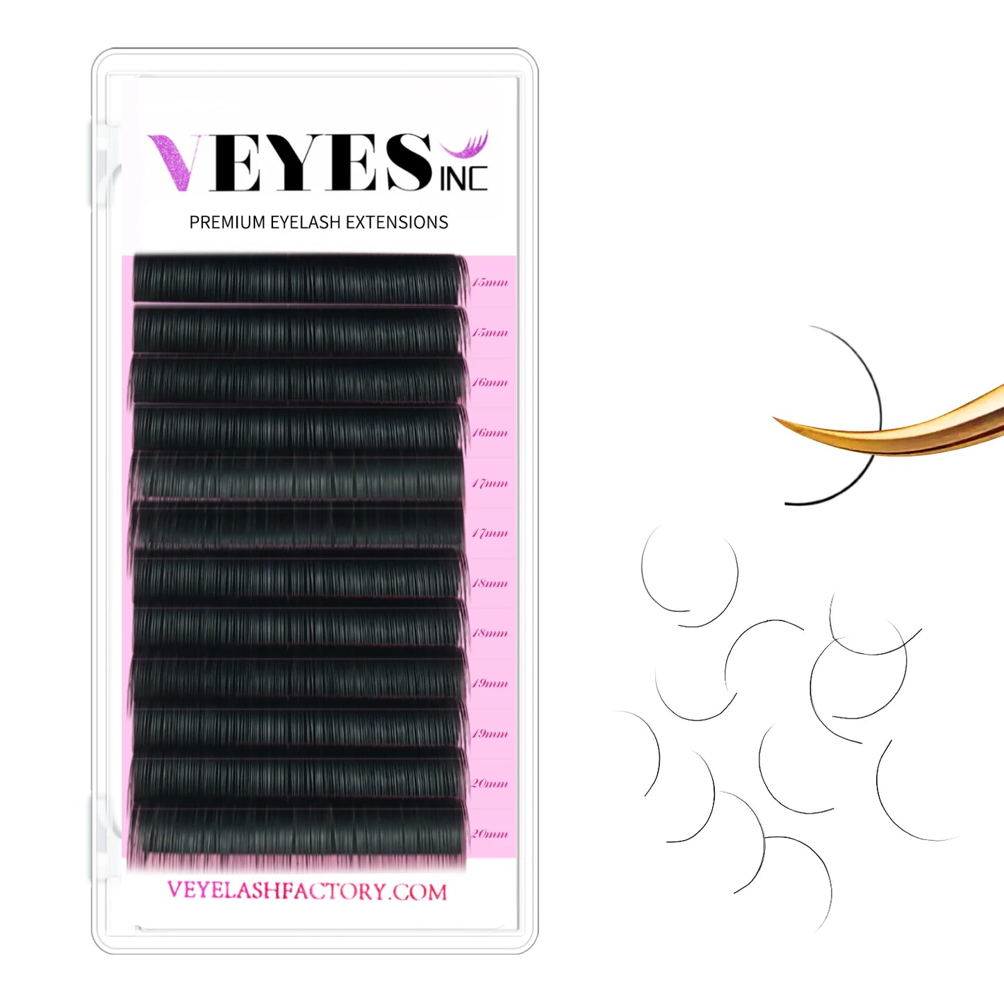 Veyes Inc 5 Cases Lot Individual Eyelash Extensions Faux Mink Lashes Classic Soft Natural Lashes