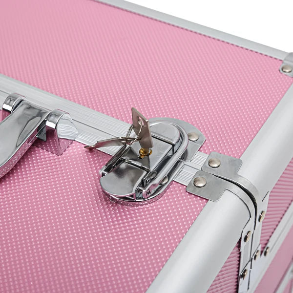 4 In 1 Aluminum Cosmetic Makeup Case Tattoo Box Pink