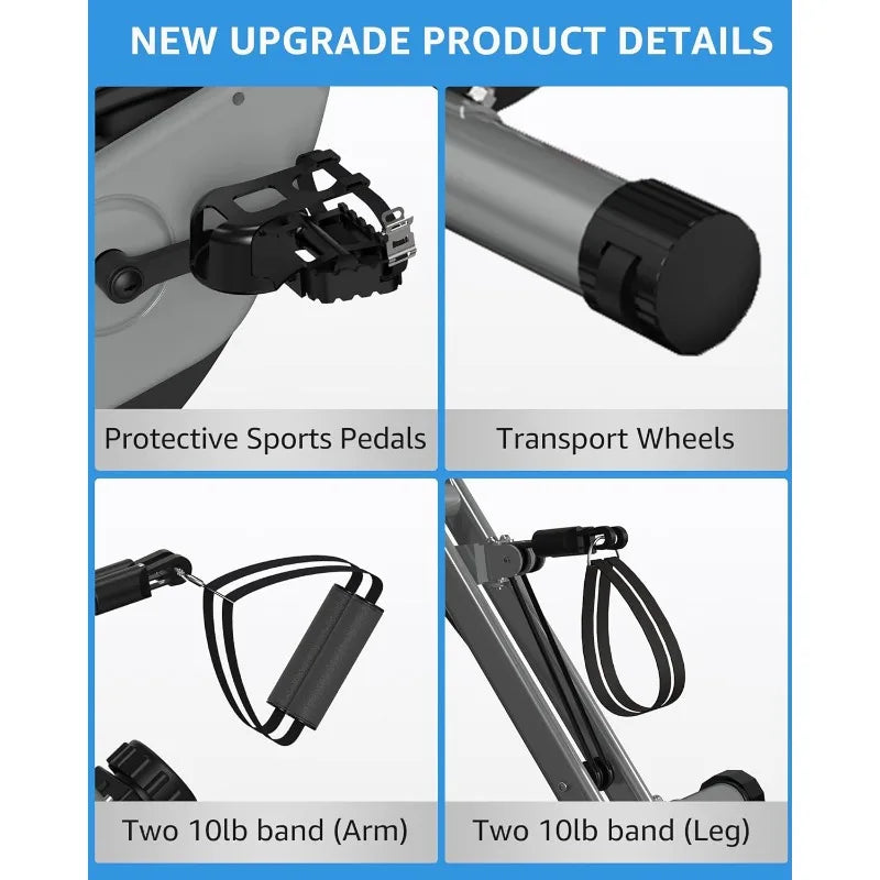 Kurono Stationary Exercise Bike 4 In 1 Foldable Indoor Cycling Bike for Seniors 330LB Capacity 16 Level Magnetic Resistance