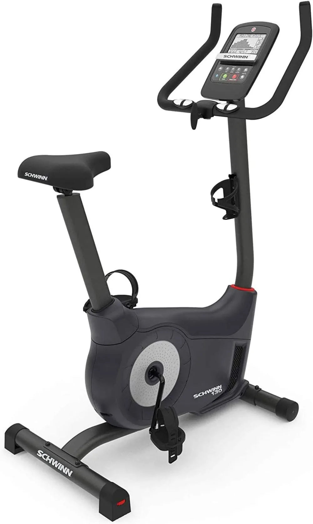 Fitness 130 Upright Bike with Bluetooth Connection Foldable Design and Distance Travelled Monitor