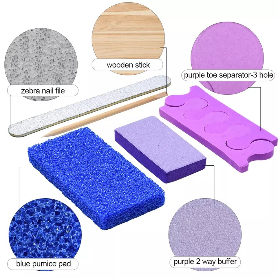 600 Sets Disposable 5 Piece Pedicure Kit for Professional Nail Salon Tools