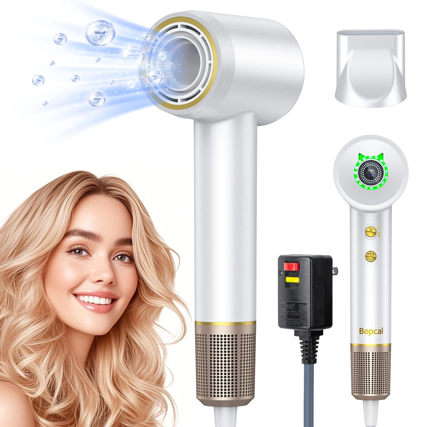 Hair Dryer 500 Million Negative Ionic Care Blow Dryer Fast Drying Professional 120000 RPM High Speed Hairdryer with Diffuser