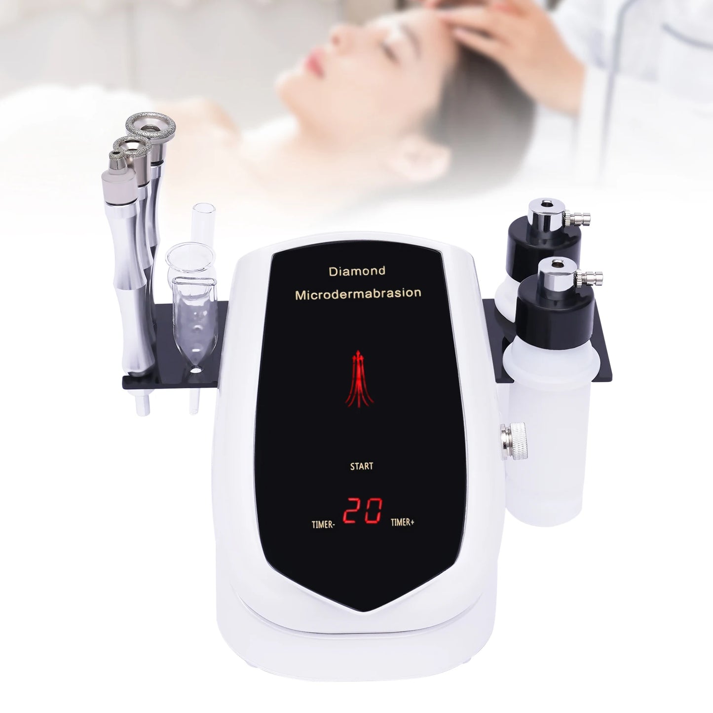 Dermabrasion Facial Machine 3 in 1 Diamond Microdermabrasion Machine with Touch Screen and 9 Micro Sculpting Heads