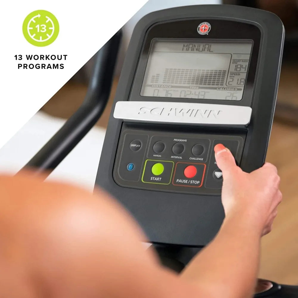 Fitness 130 Upright Bike with Bluetooth Connection Foldable Design and Distance Travelled Monitor