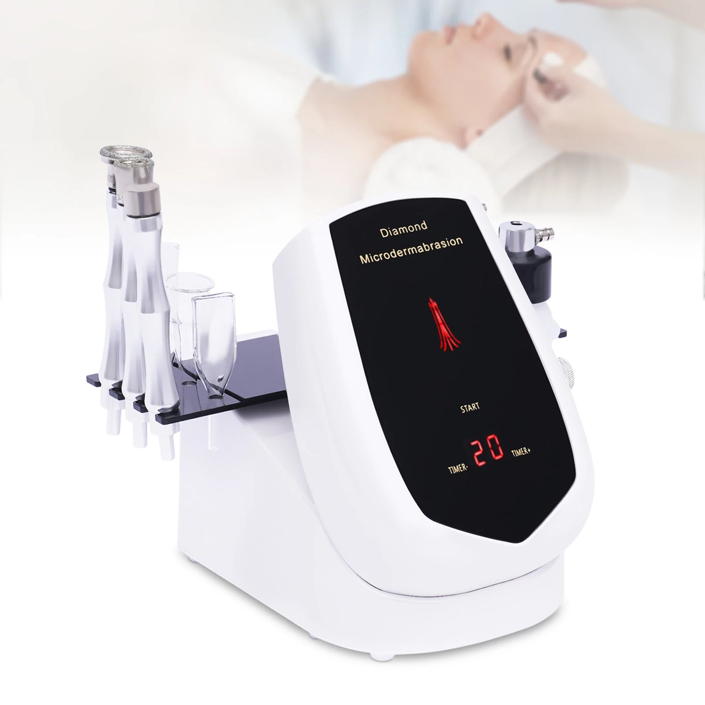 Dermabrasion Facial Machine 3 in 1 Diamond Microdermabrasion Machine with Touch Screen and 9 Micro Sculpting Heads