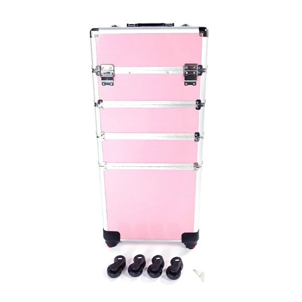 4 In 1 Aluminum Cosmetic Makeup Case Tattoo Box Pink