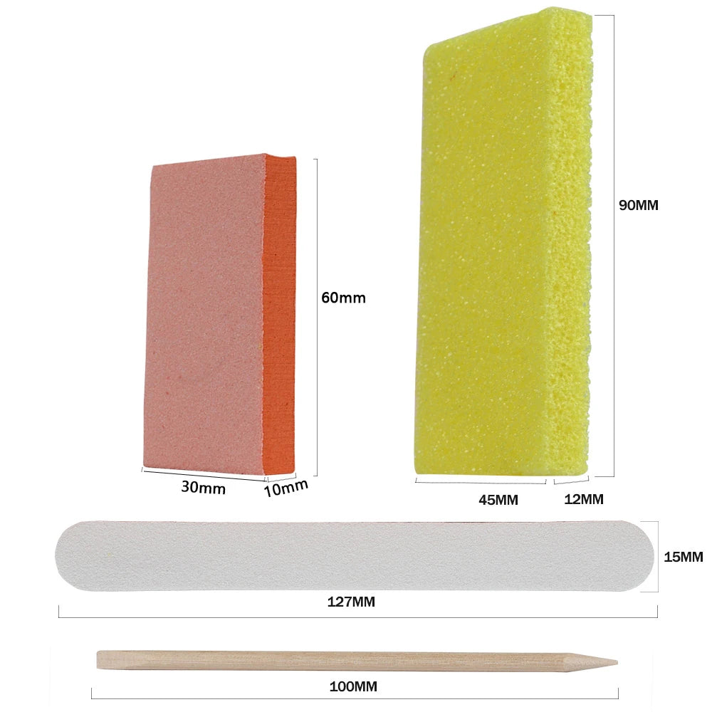 800 Sets Disposable Pedicure Sets 4 Piece Nail Kits Professional Manicure Tools File Buffer Sponge Block