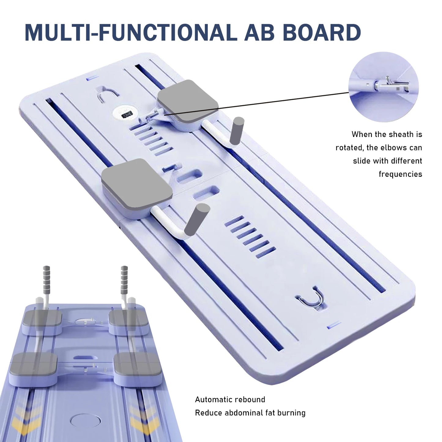 Multi-Functional Abdominal Exercise Board with Auto-Rebound Fitness Resistance Bands for Leg Arm and Back Training at Home and Office
