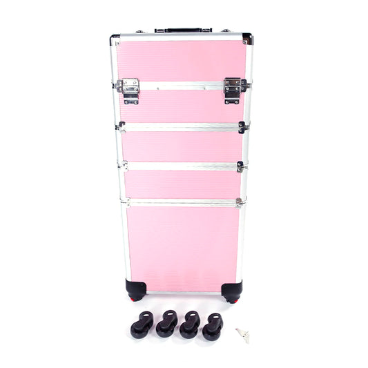 4 In 1 Aluminum Cosmetic Makeup Case Tattoo Box Pink