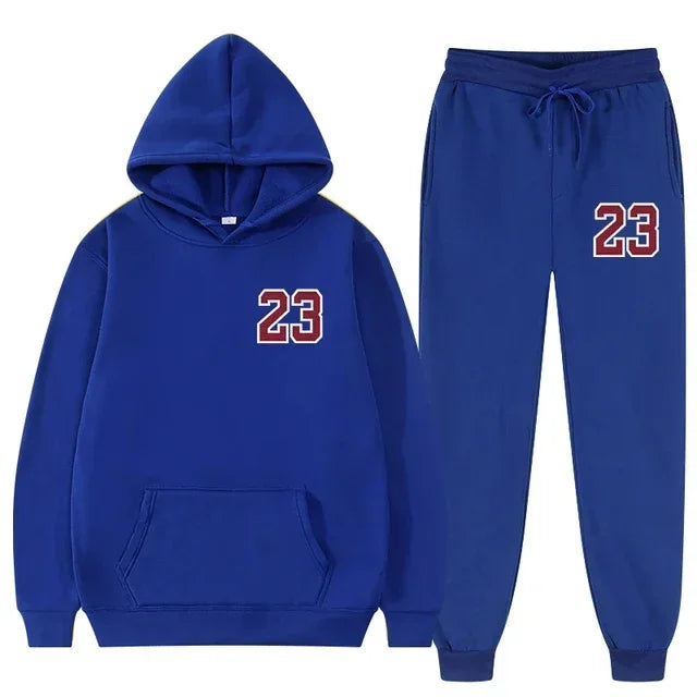 Mens and Womens Sports Hoodie and Sweatpants Set Two Piece Tracksuit Gym Wear