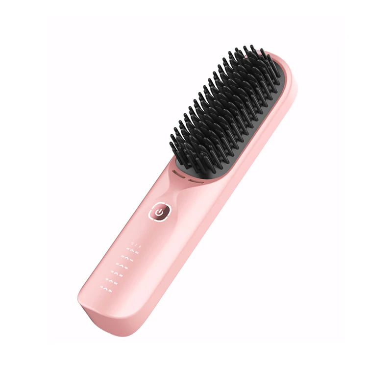 Portable 2 in 1 Hair Straightener Brush Fast Heating Negative Ion Cordless Curling Comb 10000mAh 45W Fast Charging Power Bank